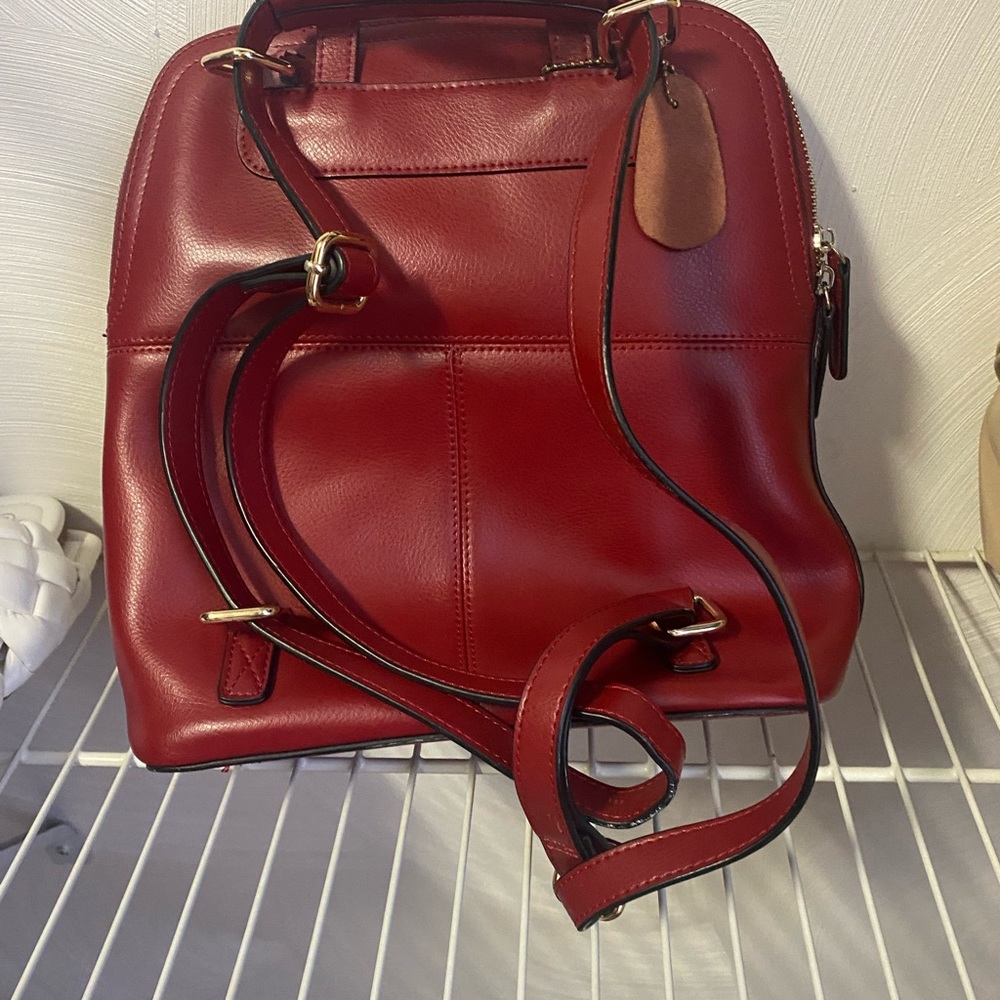 Red “leather” backpack - Picture 2 of 2